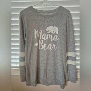 Gray Sweatshirt with 'Mama Bear' Design